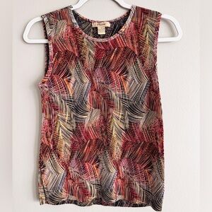 Vintage Plissé Sleeveless Top – Abstract Crinkle Print (Y2K / ’90s Era)